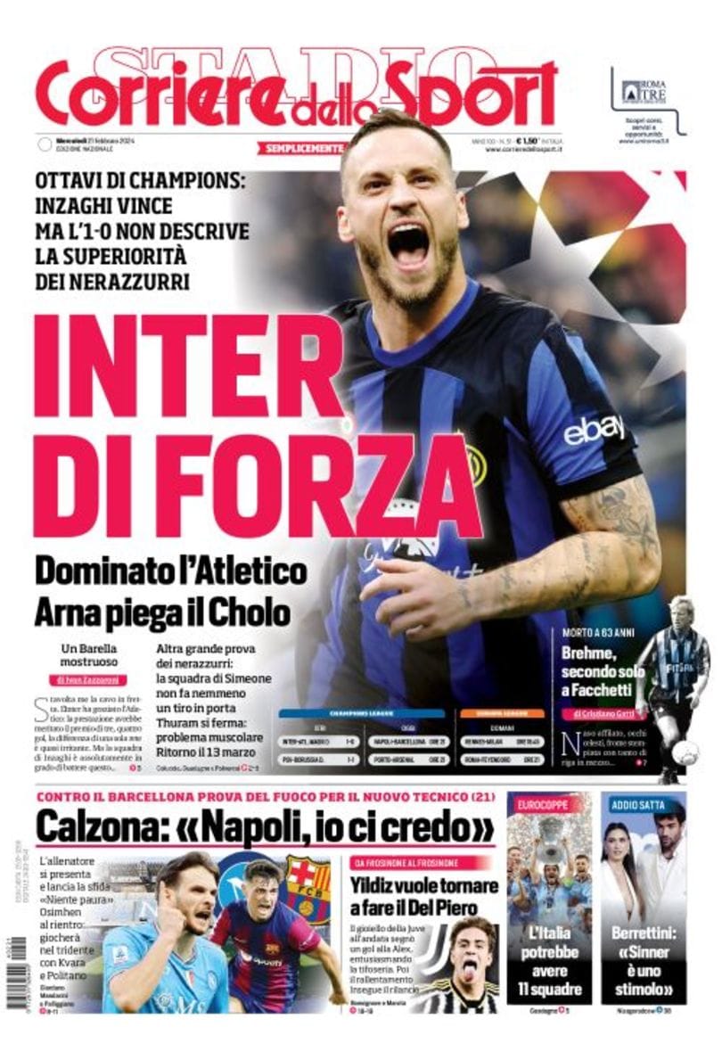 Il Corriere dello Sport Brivido Inter